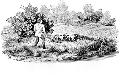 Sportsman with Two Dogs from Land Birds by Thomas Bewick